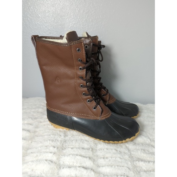 Sporto Women's Sz 10 Daphne Brown Waterproof Insulated Leather‎ Duck Boots - Picture 1 of 8